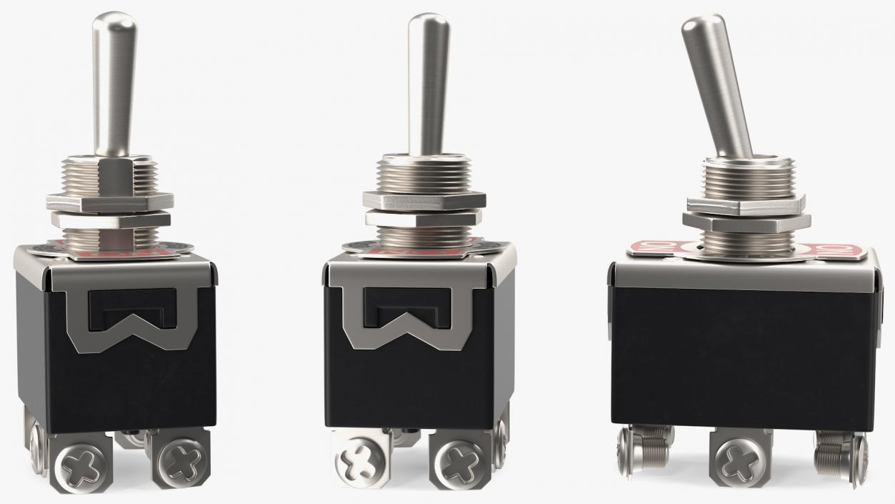 Heavy Duty DPDT Toggle Switch 3D model