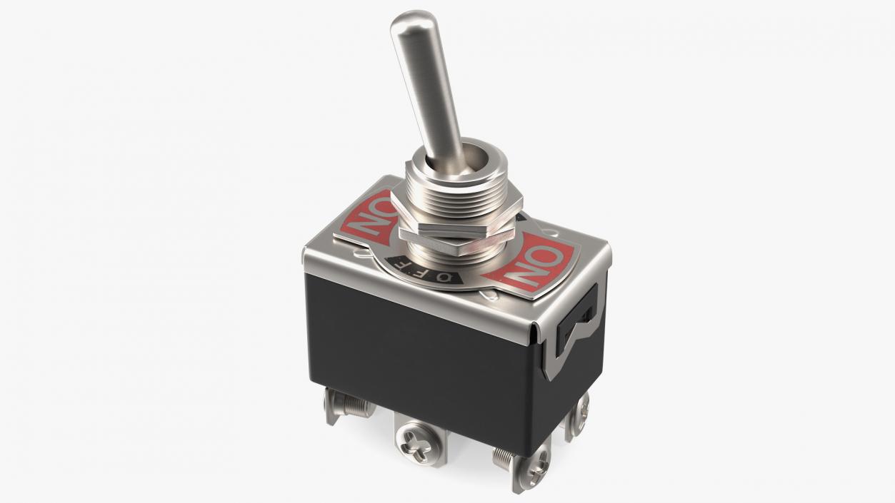 Heavy Duty DPDT Toggle Switch 3D model