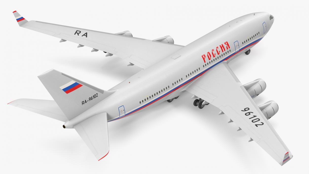 3D IL-96 Russian Presidential Aircraft Simple Interior Rigged model