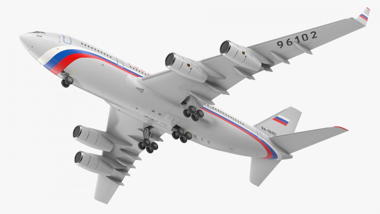 3D IL-96 Russian Presidential Aircraft Simple Interior Rigged model