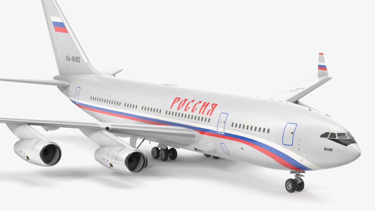 3D IL-96 Russian Presidential Aircraft Simple Interior Rigged model