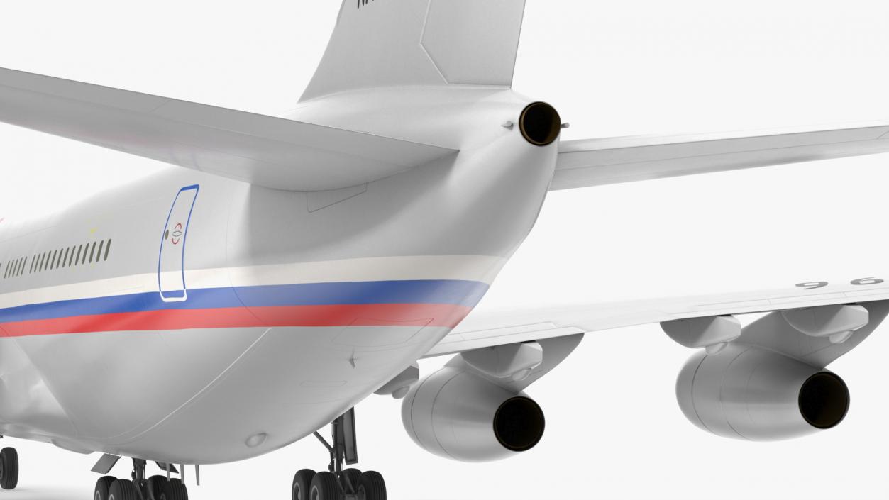 3D IL-96 Russian Presidential Aircraft Simple Interior Rigged model