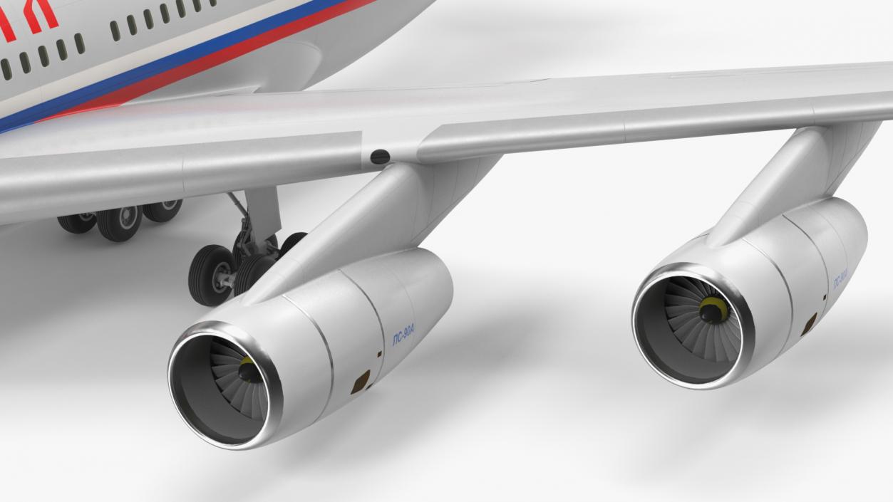 3D IL-96 Russian Presidential Aircraft Simple Interior Rigged model