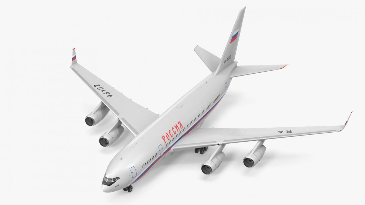 3D IL-96 Russian Presidential Aircraft Simple Interior Rigged model