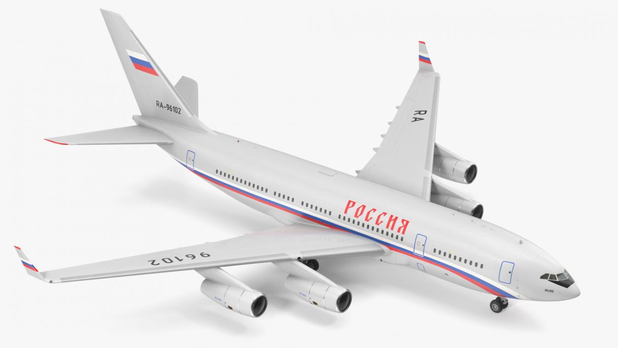 3D IL-96 Russian Presidential Aircraft Simple Interior Rigged model