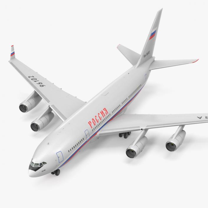 3D IL-96 Russian Presidential Aircraft Simple Interior Rigged model