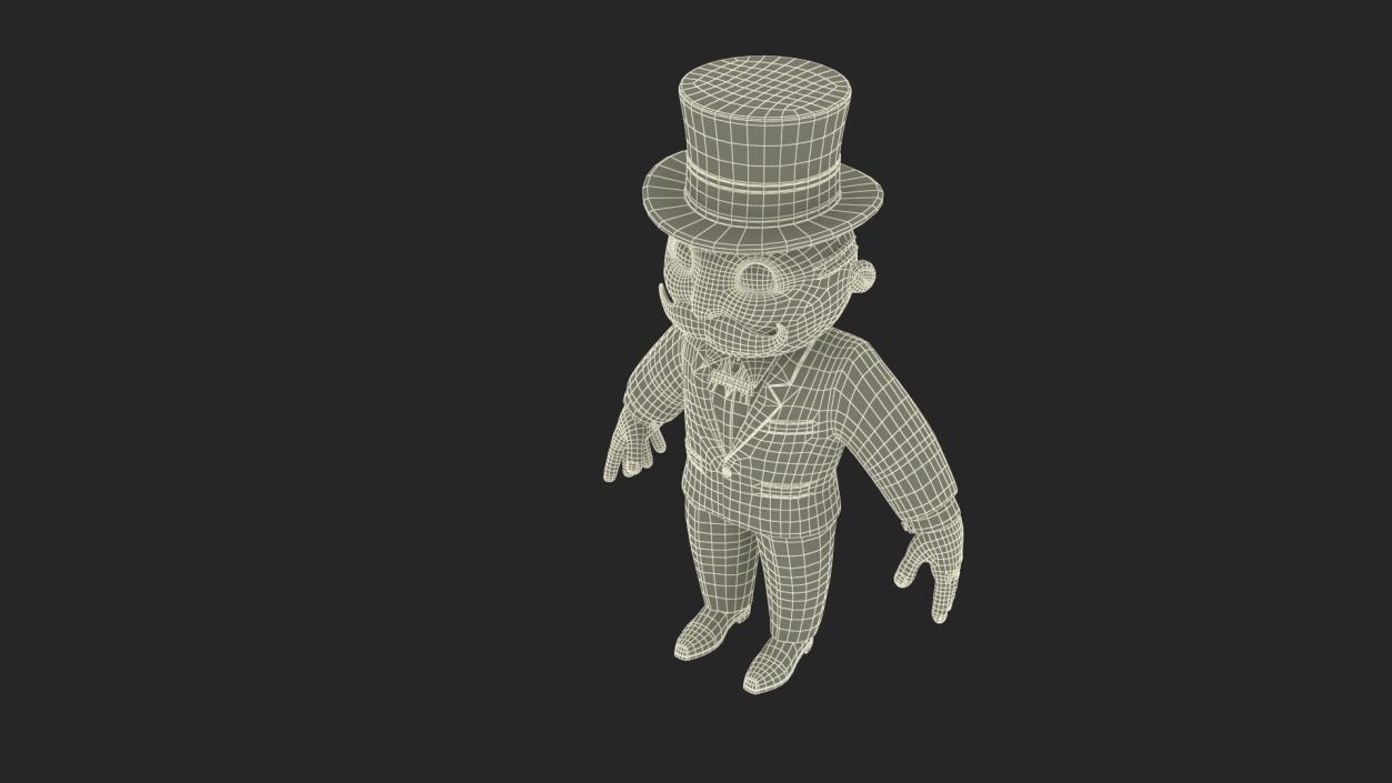 3D Mr Monopoly A-pose for 3D Print