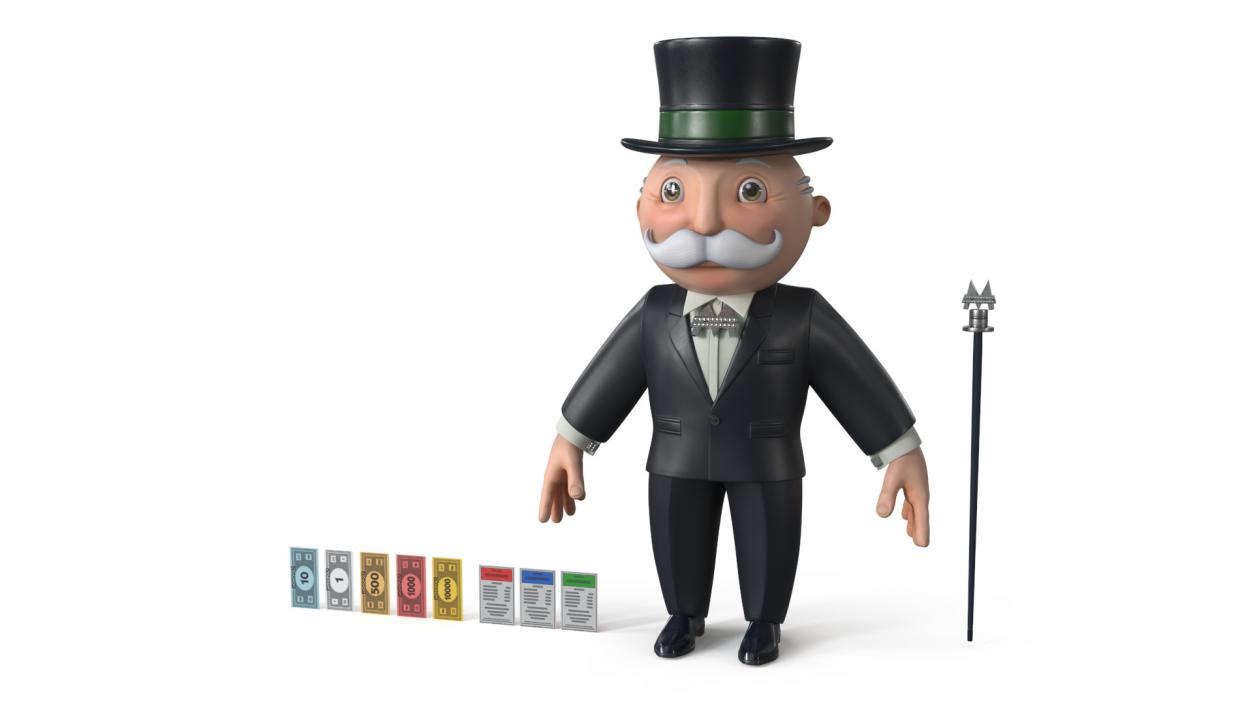 3D Mr Monopoly A-pose for 3D Print