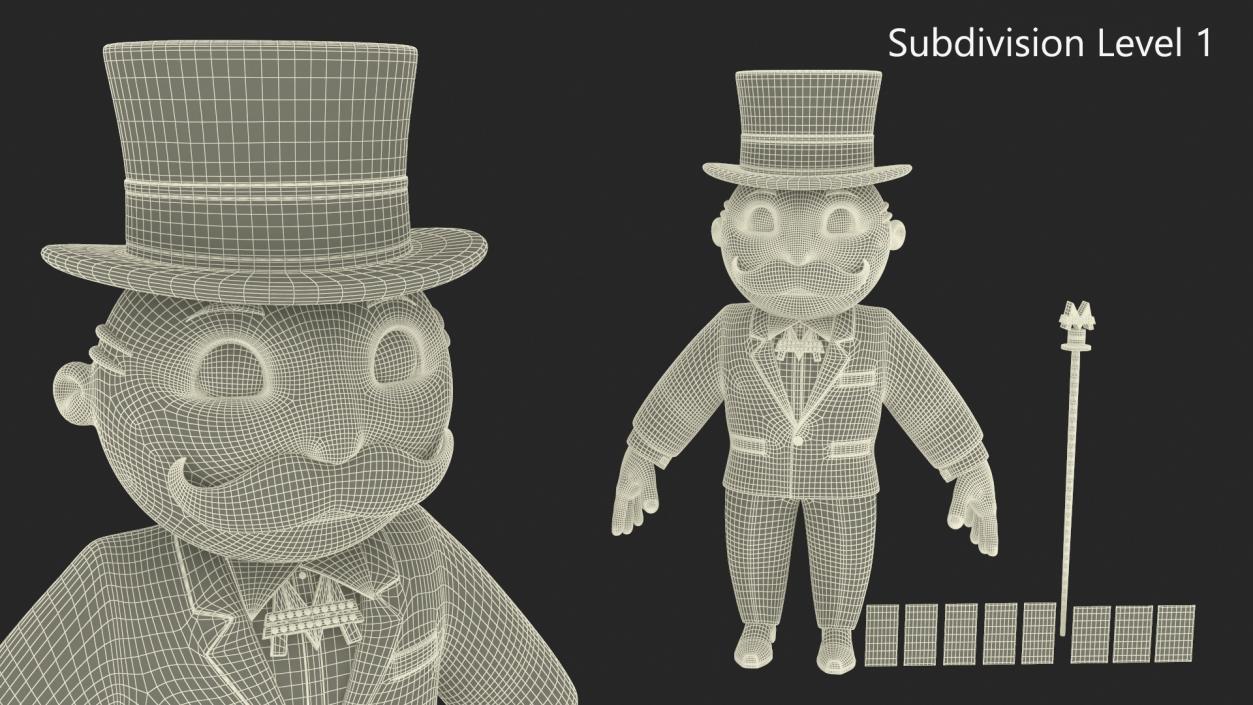 3D Mr Monopoly A-pose for 3D Print