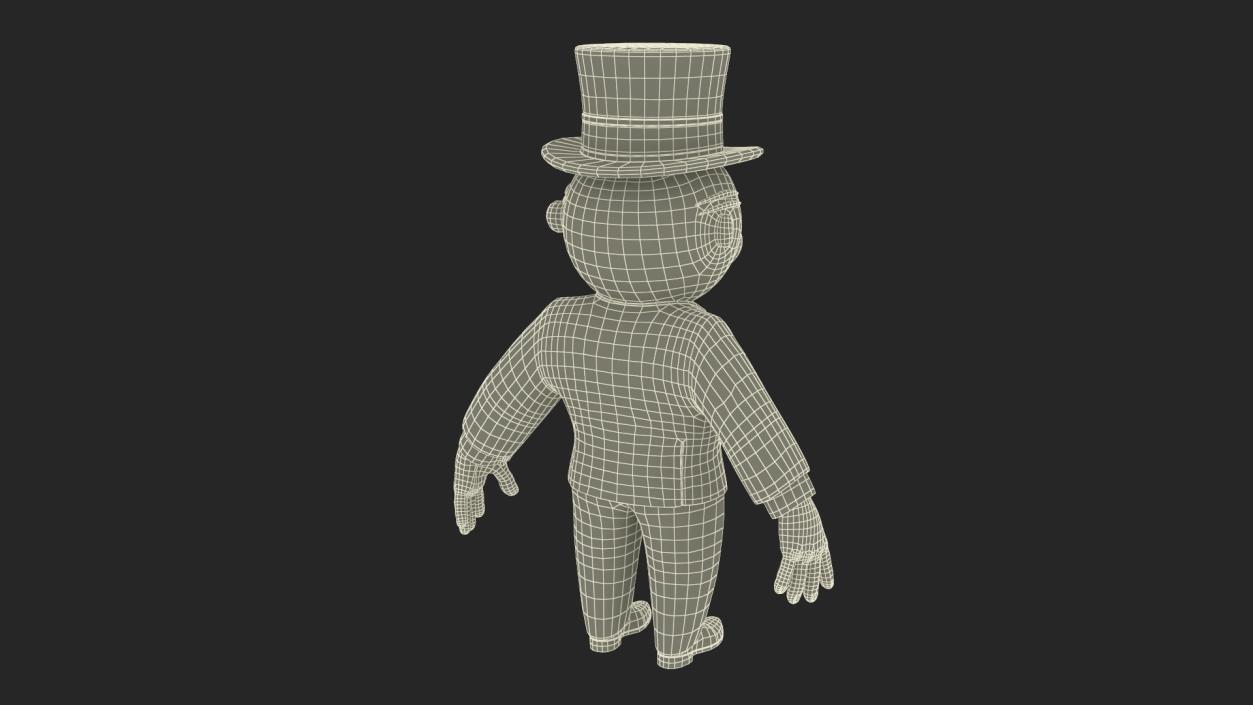 3D Mr Monopoly A-pose for 3D Print