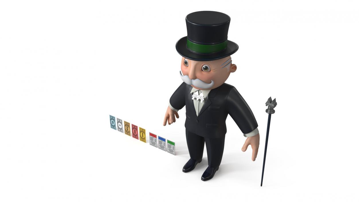 3D Mr Monopoly A-pose for 3D Print