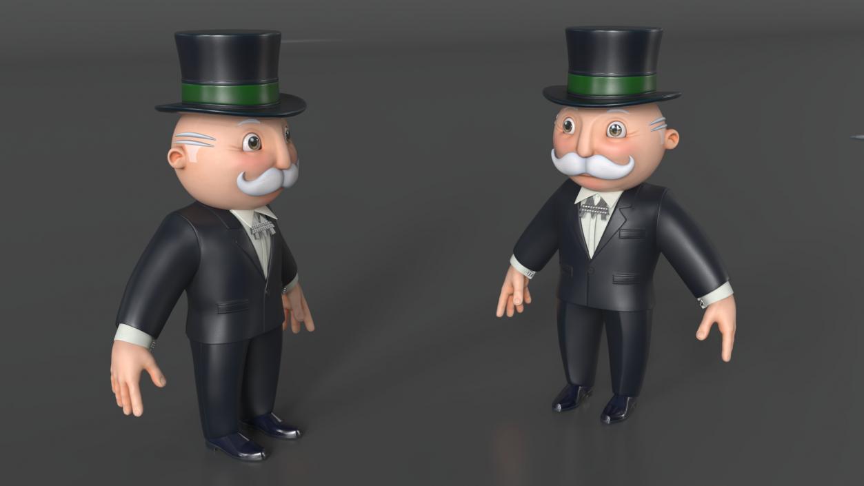 3D Mr Monopoly A-pose for 3D Print