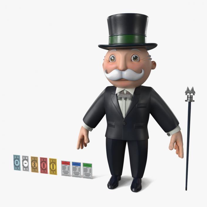 3D Mr Monopoly A-pose for 3D Print