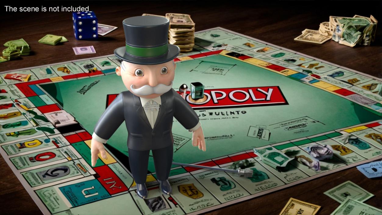 3D Mr Monopoly A-pose for 3D Print