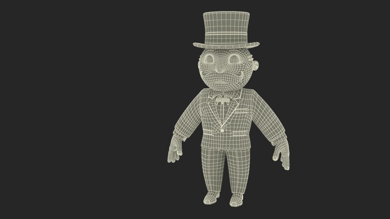 3D Mr Monopoly A-pose for 3D Print