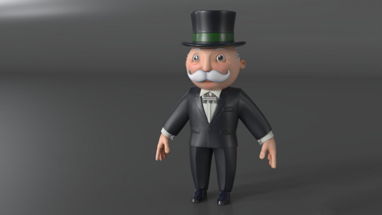 3D Mr Monopoly A-pose for 3D Print