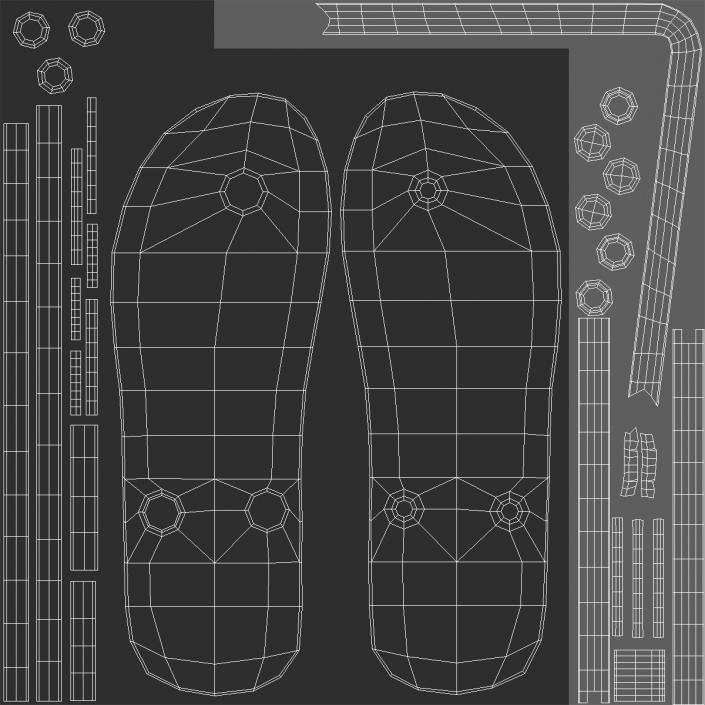 3D model Flip-Flops Slippers Collection