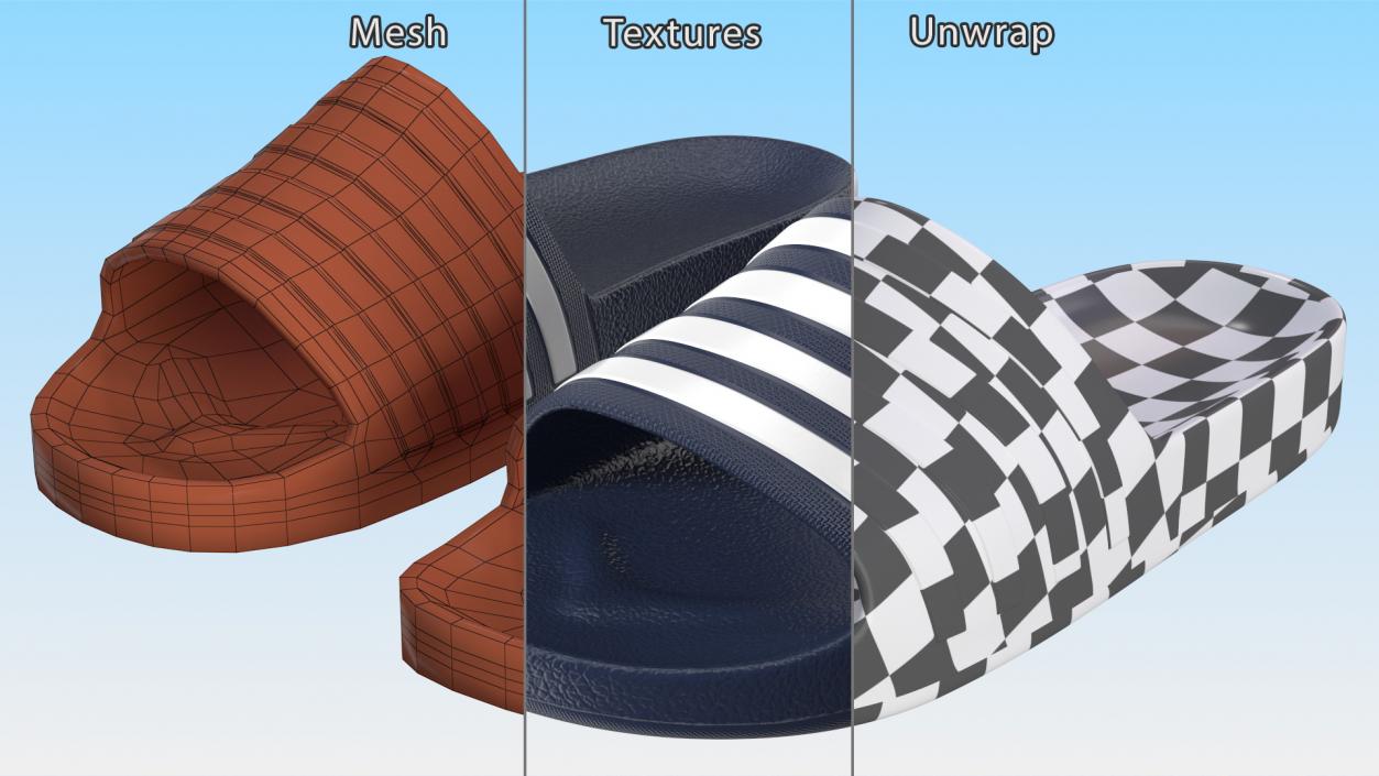 3D model Flip-Flops Slippers Collection