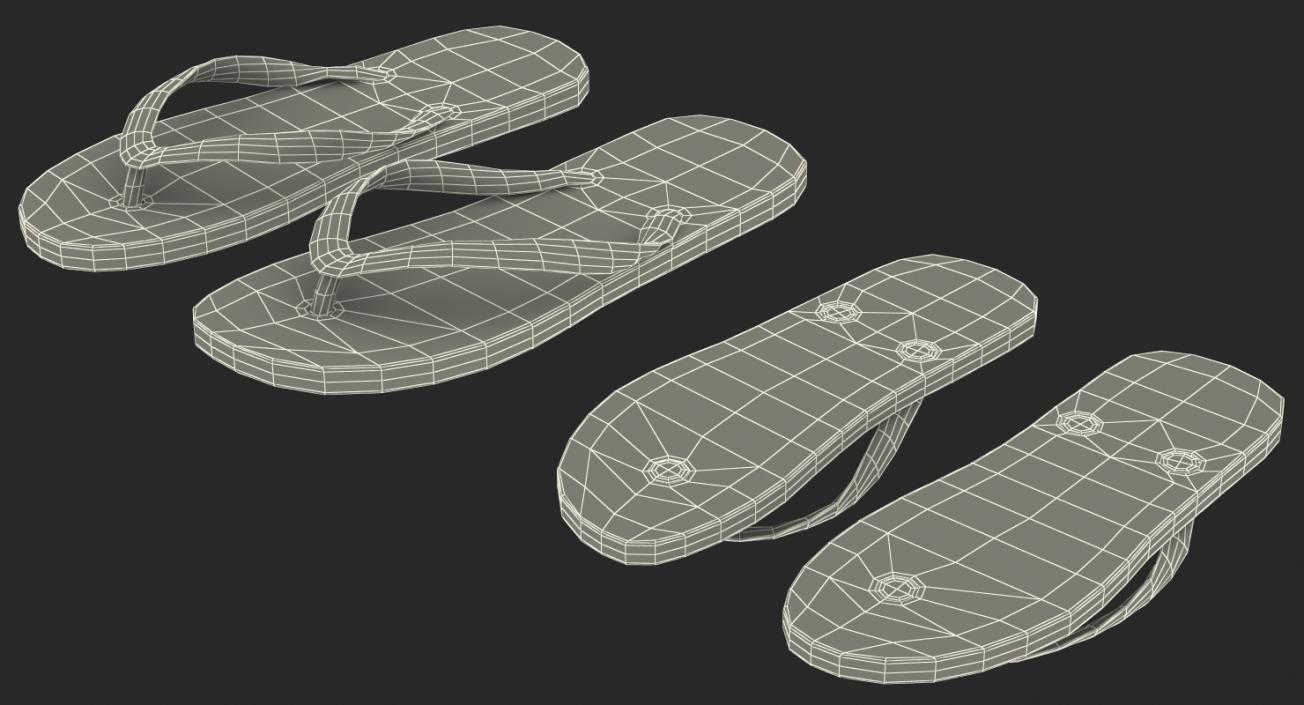 3D model Flip-Flops Slippers Collection