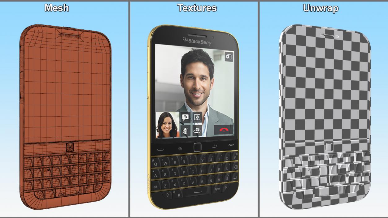 3D Premium Smartphone BlackBerry Gold 2