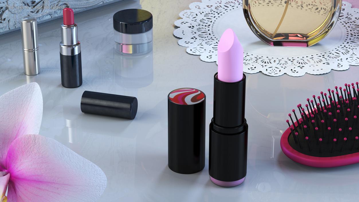 Open Pink Round Lipstick 3D model