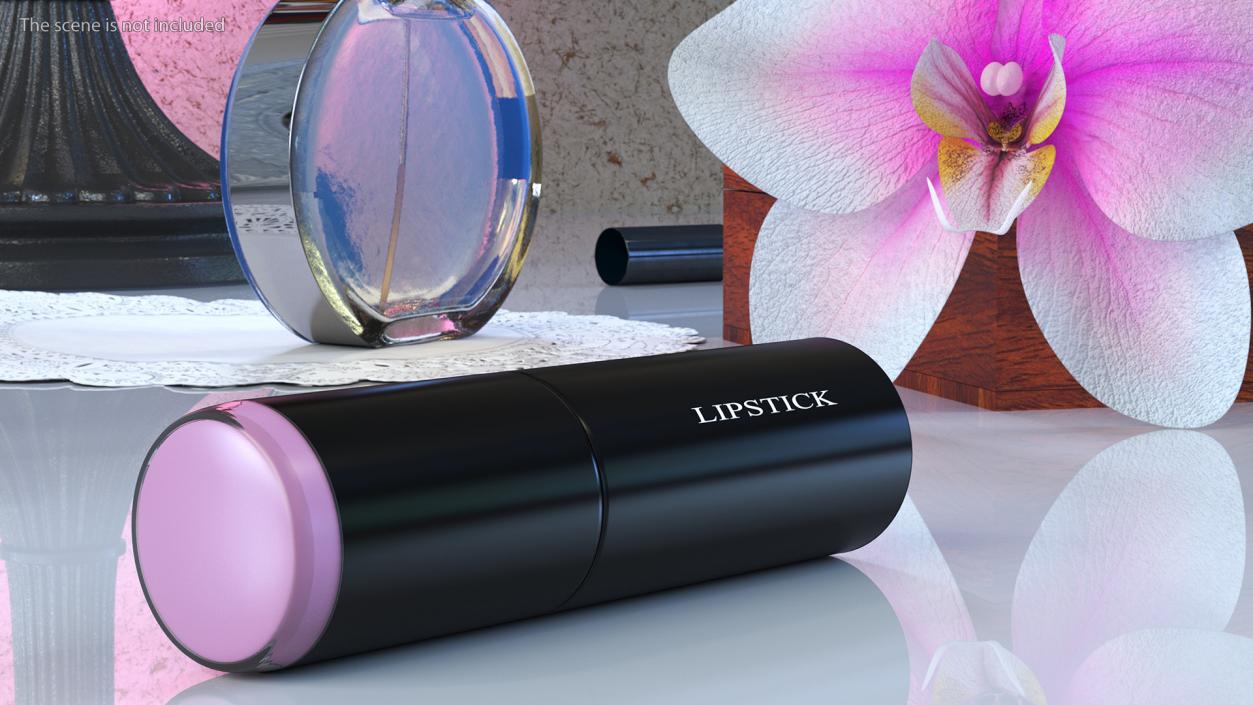 Open Pink Round Lipstick 3D model