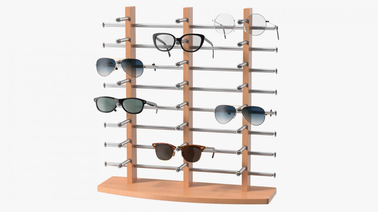 3D model Glasses on Wooden Display