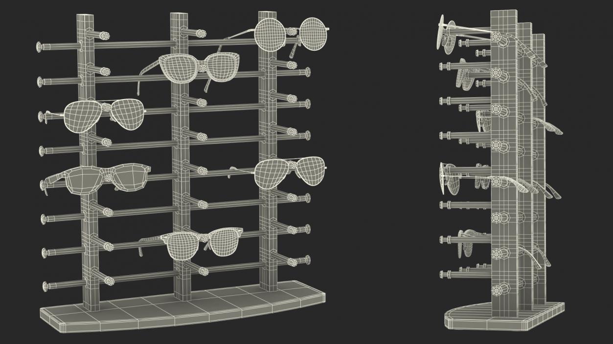 3D model Glasses on Wooden Display