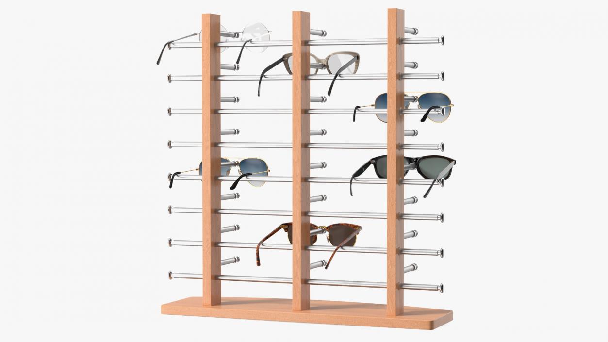 3D model Glasses on Wooden Display