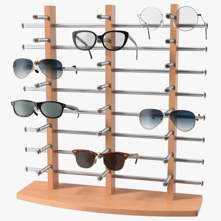 3D model Glasses on Wooden Display