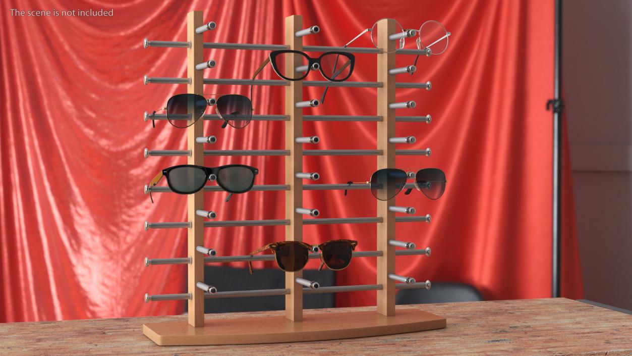 3D model Glasses on Wooden Display