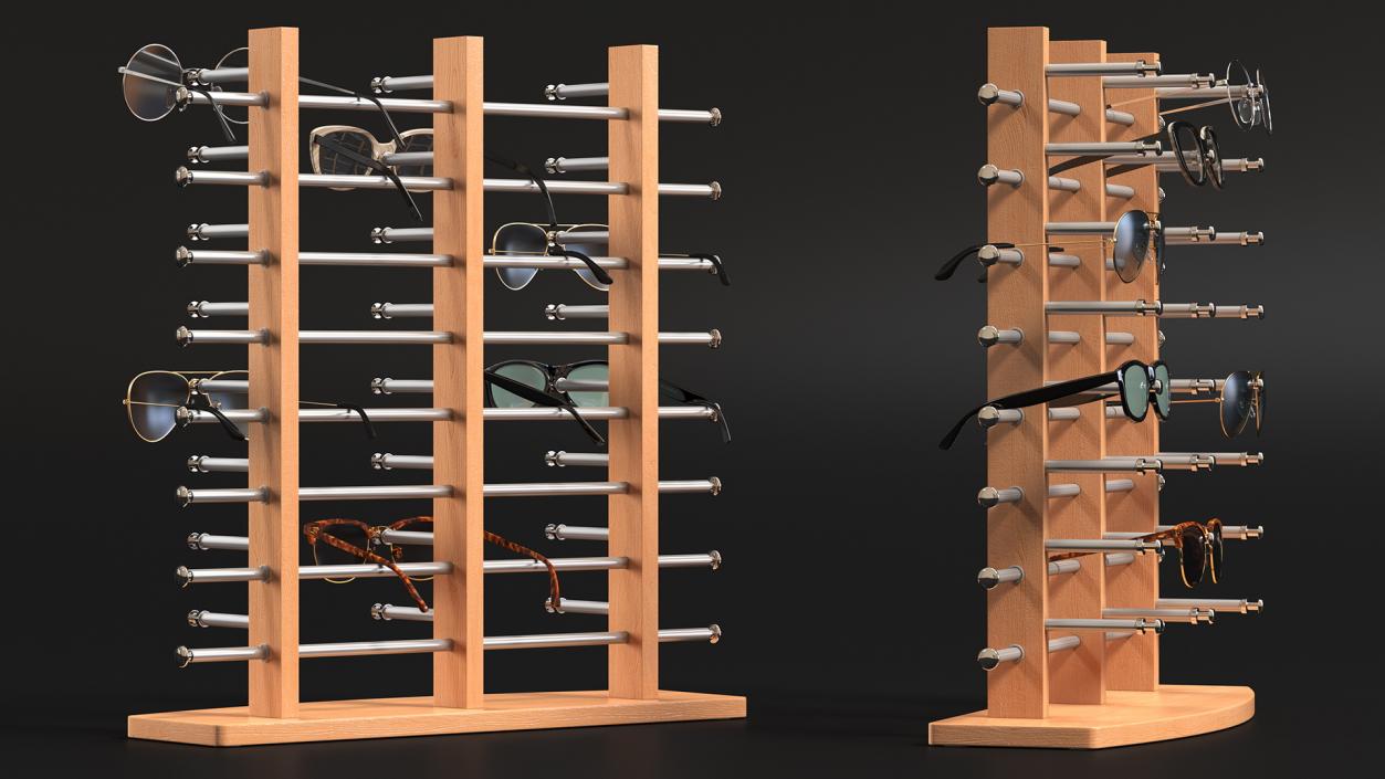 3D model Glasses on Wooden Display