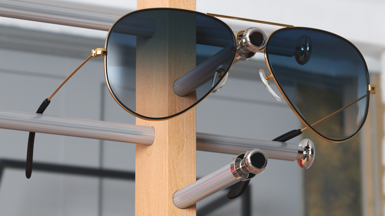 3D model Glasses on Wooden Display