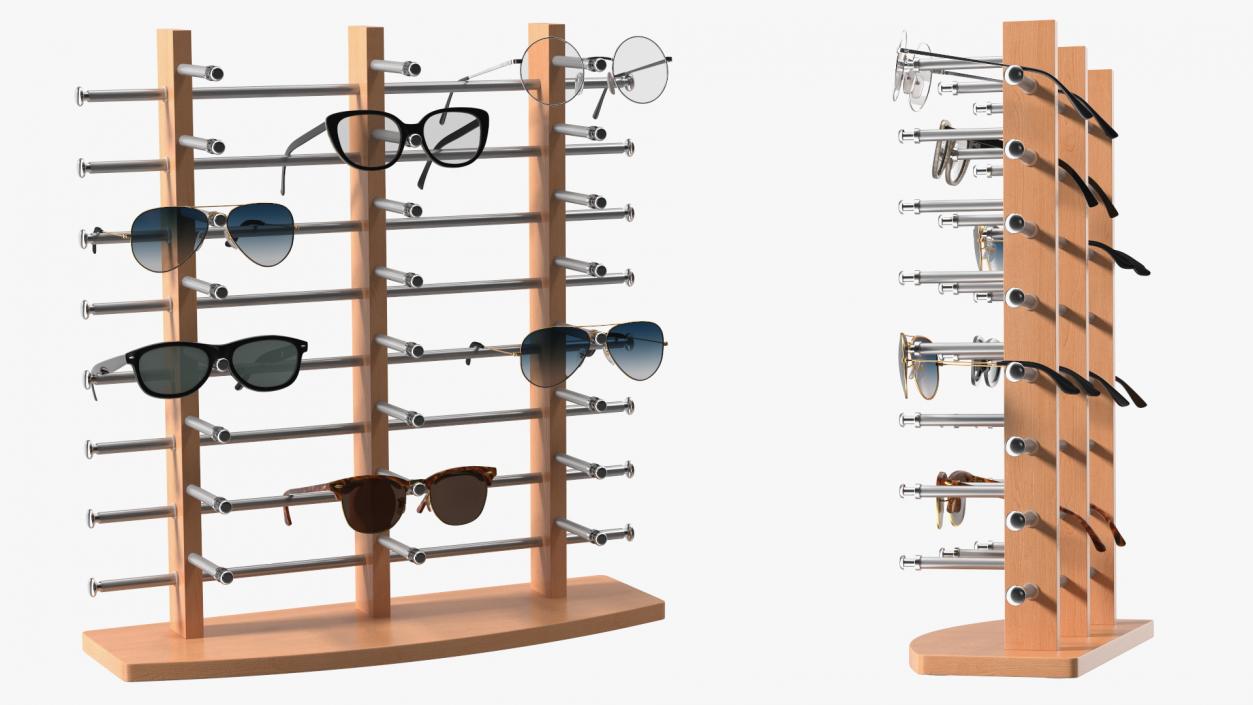 3D model Glasses on Wooden Display