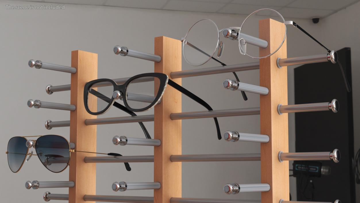 3D model Glasses on Wooden Display