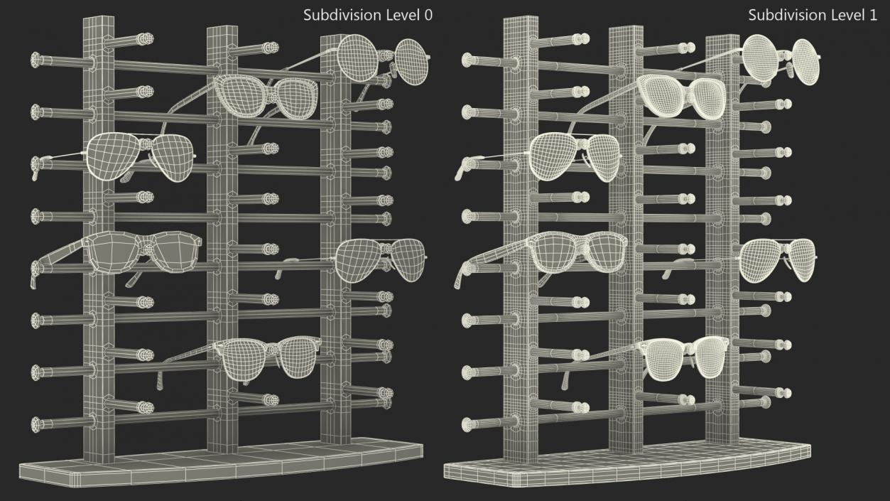 3D model Glasses on Wooden Display