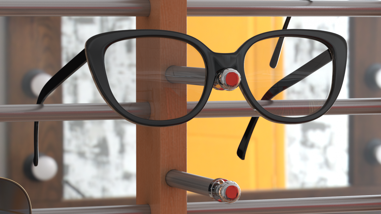 3D model Glasses on Wooden Display