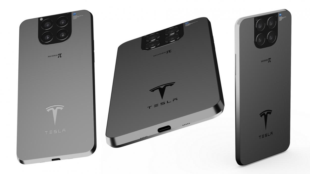 3D model Tesla Phone Model Pi Screen On