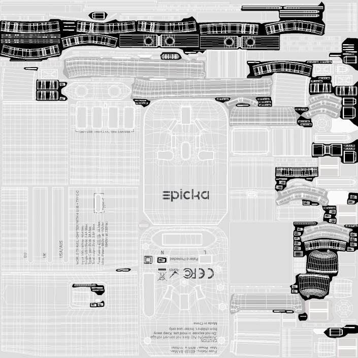 3D model EPICKA All in One International Wall Charger White