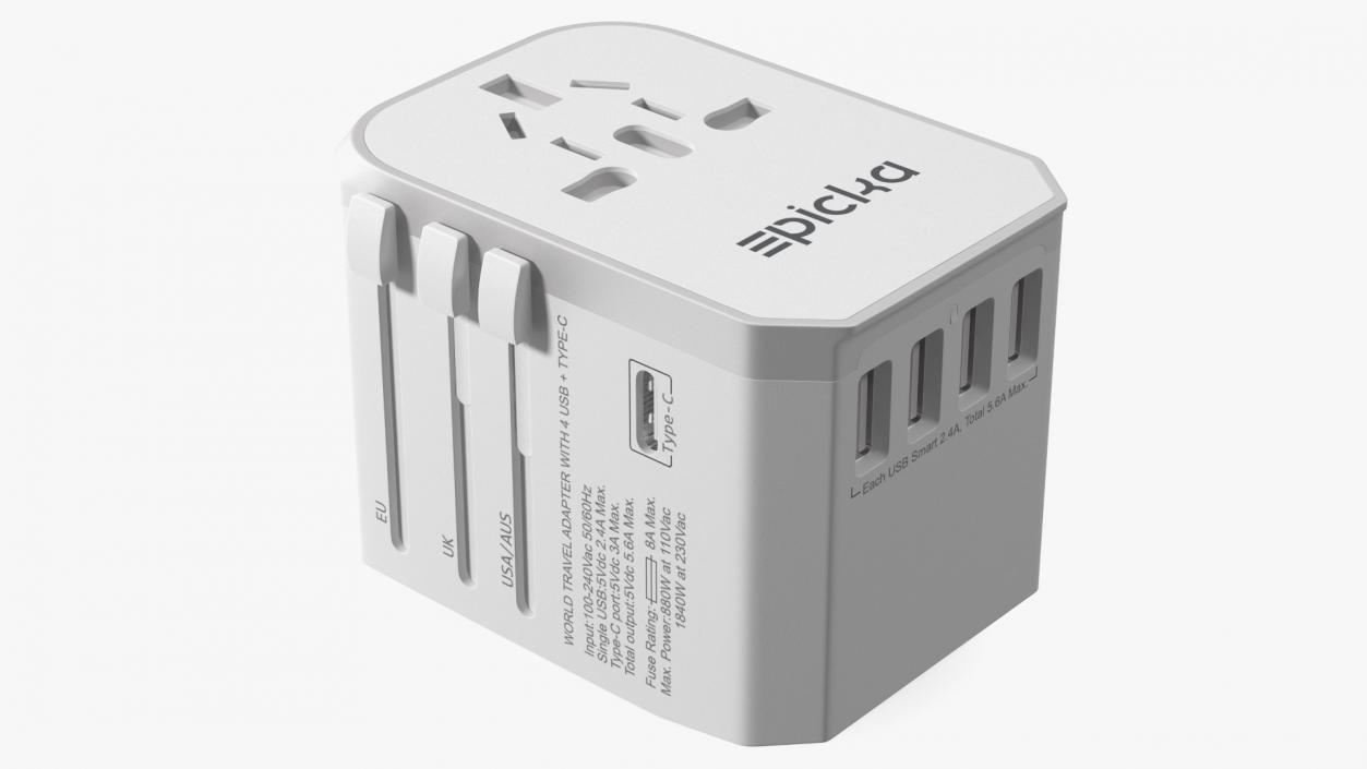 3D model EPICKA All in One International Wall Charger White