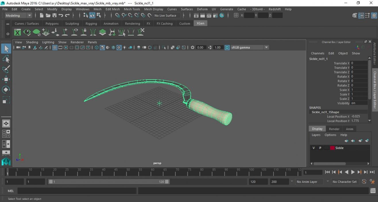 3D model Sickle