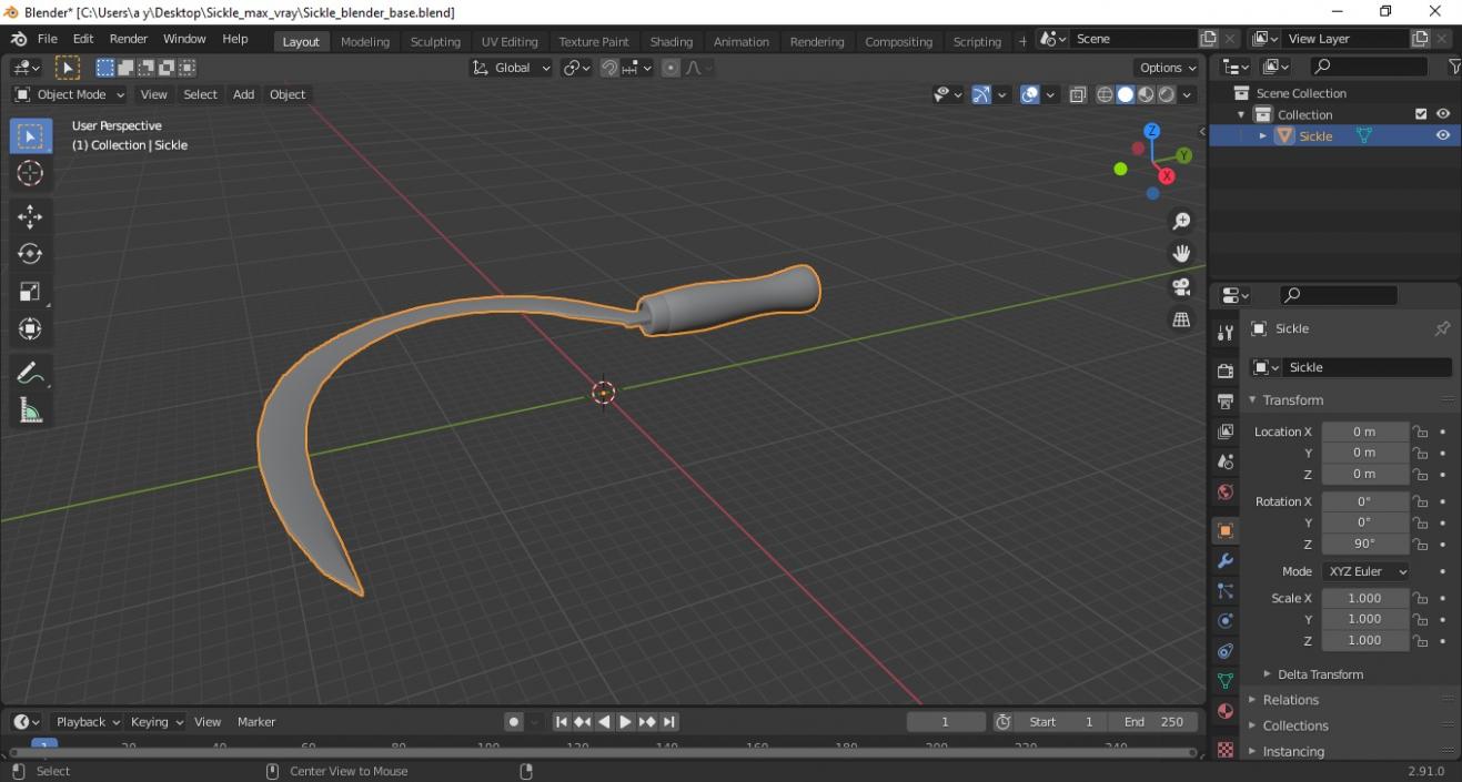 3D model Sickle