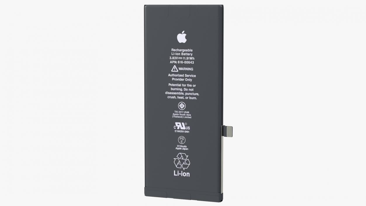 3D iPhone 11 Lithium Ion Battery 3110 mAh model