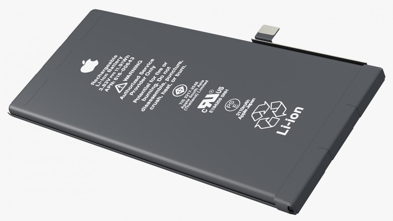 3D iPhone 11 Lithium Ion Battery 3110 mAh model