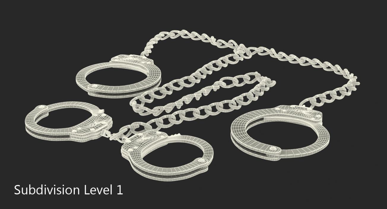 3D Leg Iron Handcuffs model