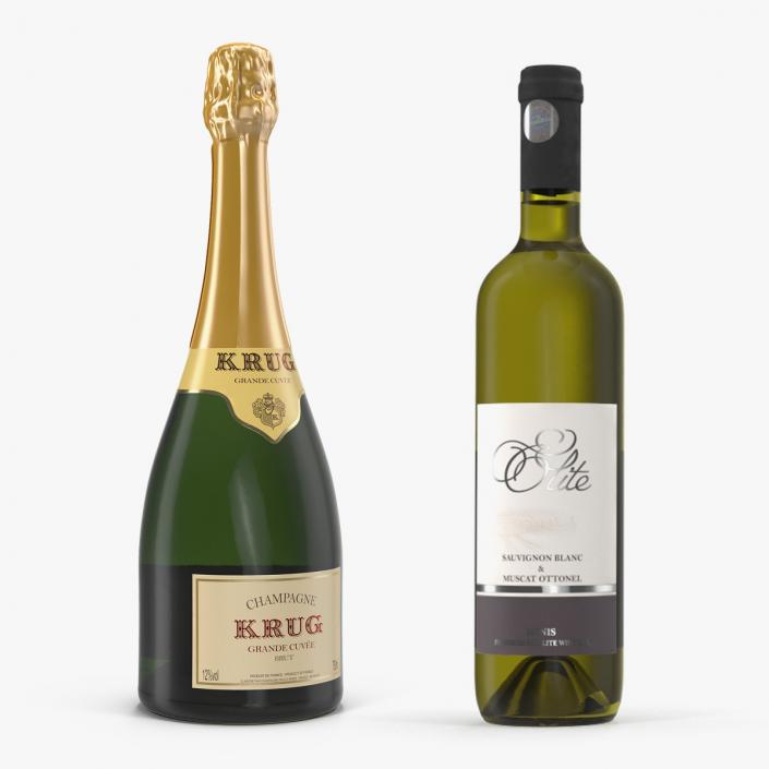 Champagne and Wine Bottles 3D Models Collection 3D