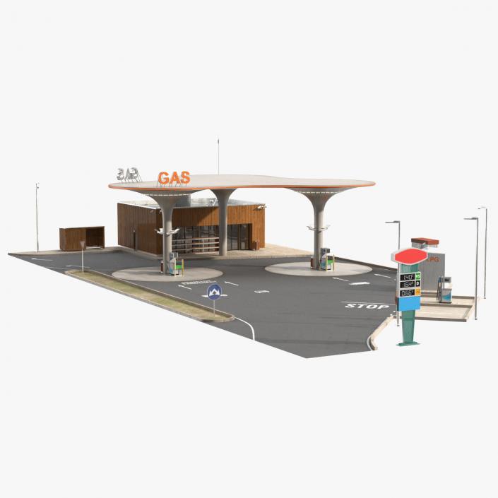 3D model Futuristic Petrol Station