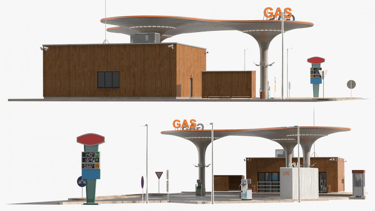 3D model Futuristic Petrol Station