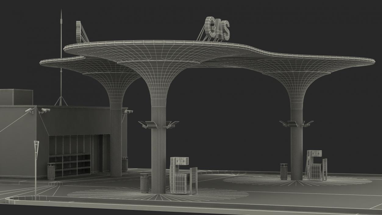 3D model Futuristic Petrol Station