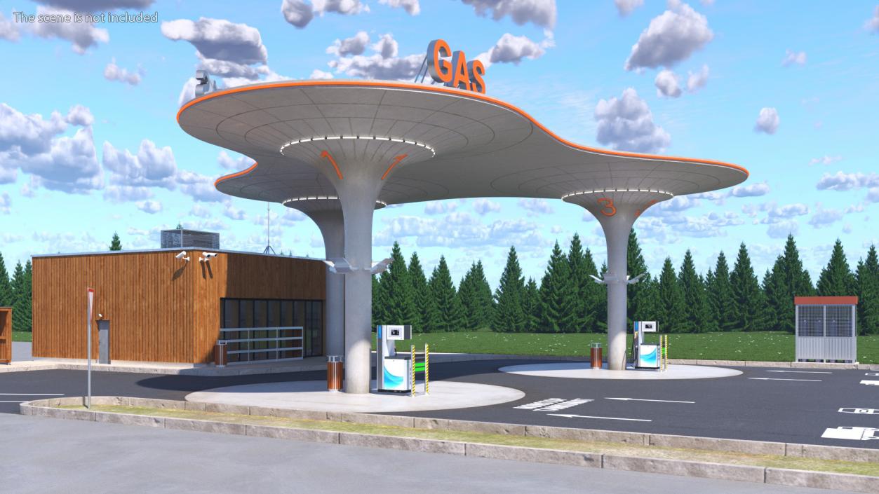 3D model Futuristic Petrol Station